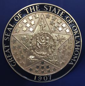 Oklahoma Seal Bronze Ox with Rim Color