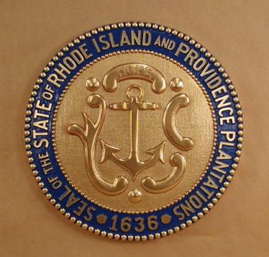 Rhode Island Seal Golden Bronze Ox with Rim Color